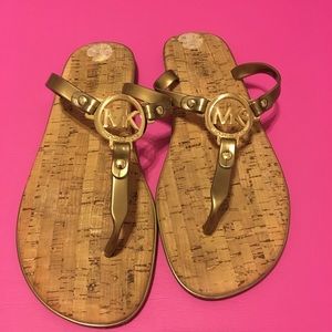 Authentic Michael Kors Jelly Sandals/Gold MK Charm